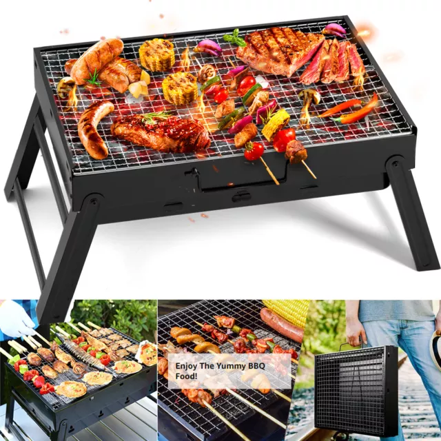 Holzkohlegrill Barbecue Grill Klappgrill Tragbar Tischgrill Edelstahl in Garten