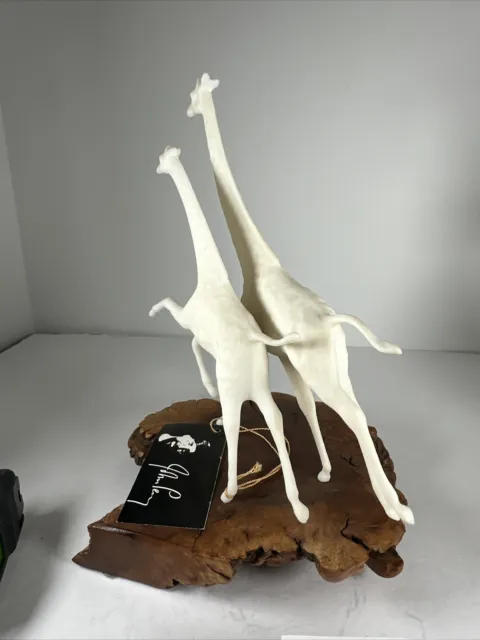 Giraffe Mother And Calf Running Sculpture By John Perry 2