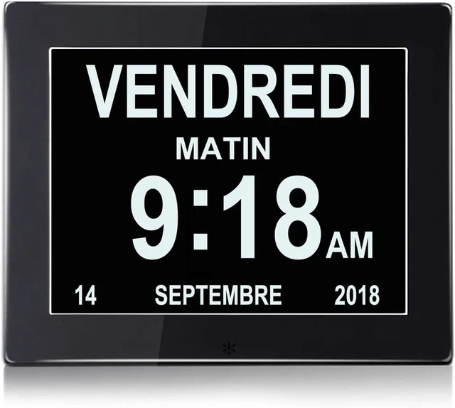 OROLOGIO CALENDARIO DIGITALE Sveglia 8 LCD Oscuramento Automatico Con Ora Dat EUR 58 10 PicClick IT