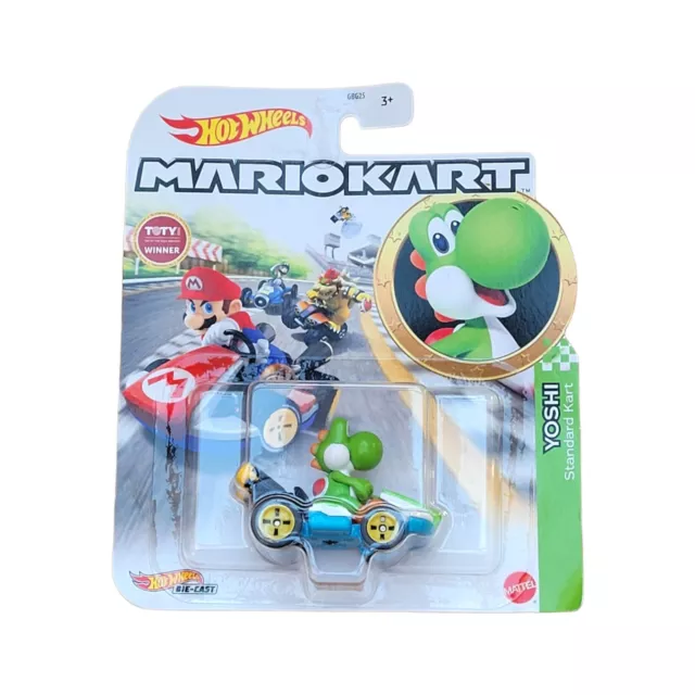 Hot Wheels Mario Kart Yoshi Standard Kart (Green) Die-Cast Car - New