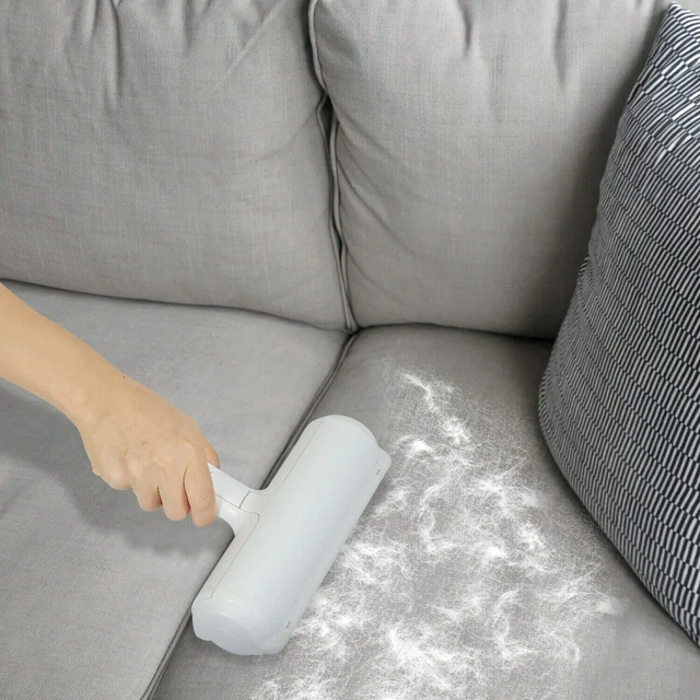 Red Pet Hair Lint Remover Dog Cat Cleaning Brush Reusable Roller Sofa Carpet 4