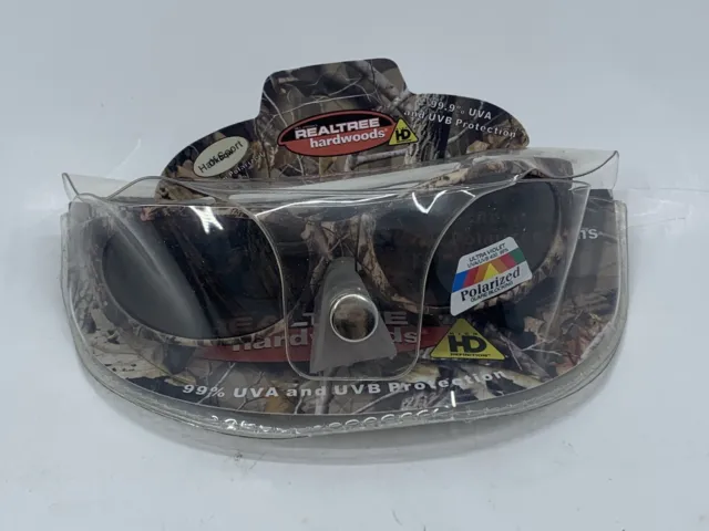 NEW - RealTree Oxbow Polarized Sunglasses  Hardwood Camo  W/case