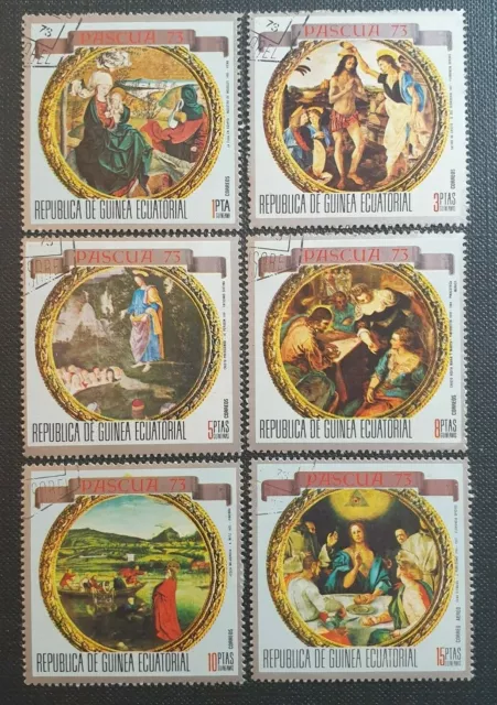 1973 EQUATORIAL GUINEA "PASCUA 1973" PART SET, 6 VALUES Mi245-250