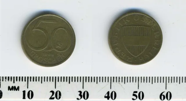 Austria 1980 - 50 Groschen Aluminum-Bronze Coin - Austrian Shield 2