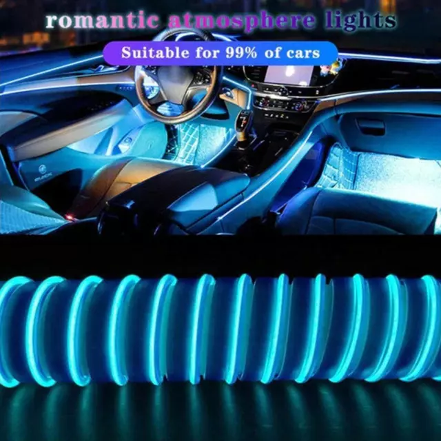 Lampe LED bande métallique pour intérieur voiture lumière d'ambiance décoration<