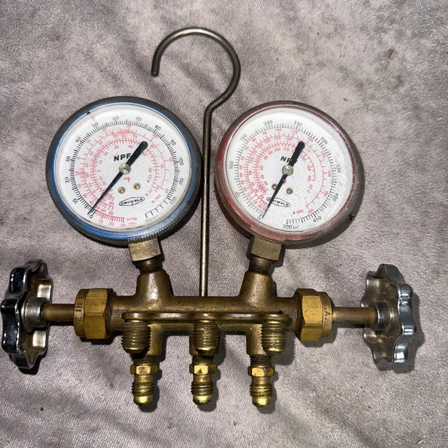 UNIWELD REFRIGERANT MANIFOLD Gauge Set hvac refrigeration Test/Charge