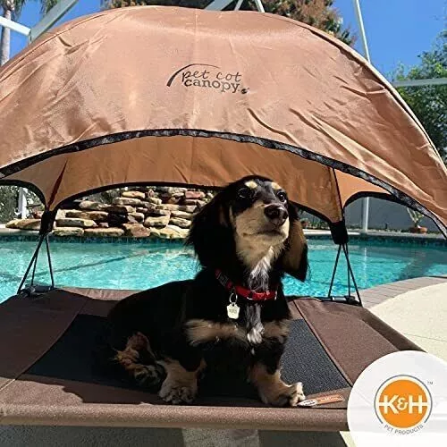 K&H Pet Products New Small Pet Cot Shade Canopy for Elevated Outside Dog Beds