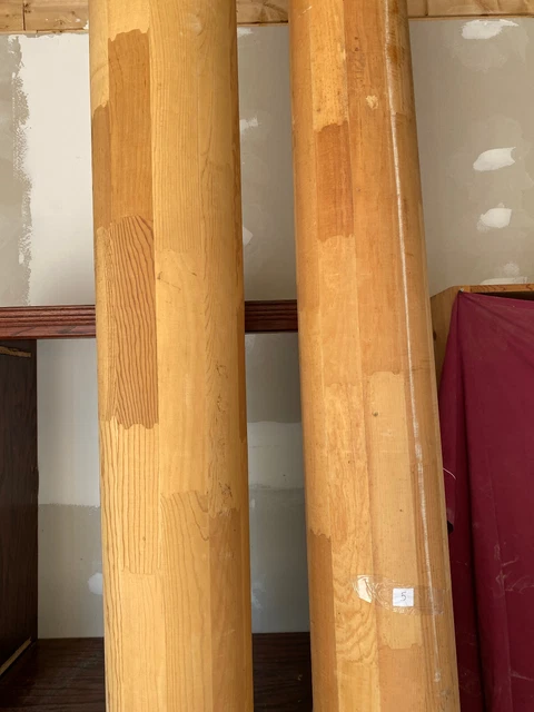 Salvage Architectural -Two 115" Unfinished Columns With Bases   (5 4