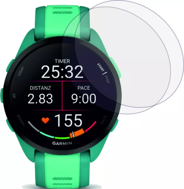 2x Displayschutzfolie KLAR Garmin Forerunner 165 Music