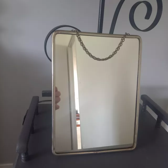 Ancien  Miroir Rectangulaire  De Barbier  Vintage 3