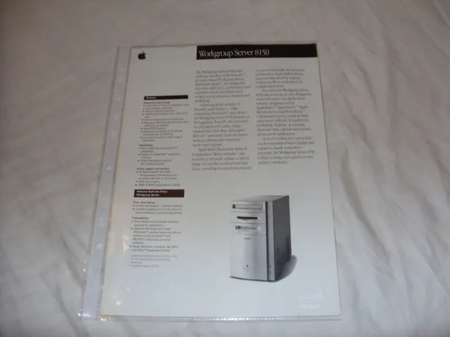 Apple Power Macintosh Workgroup Server 8150 two sided black/white data sheet