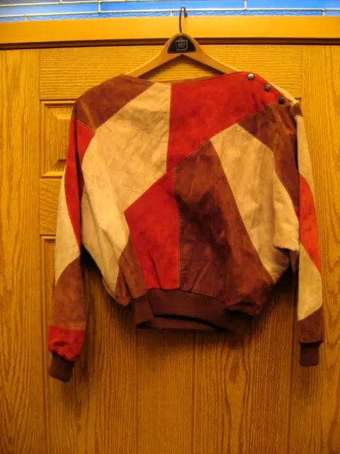 VTG MONTGOMERY WARDS The Tannery Patchwork Suede Ladies Pullover Jacket ...