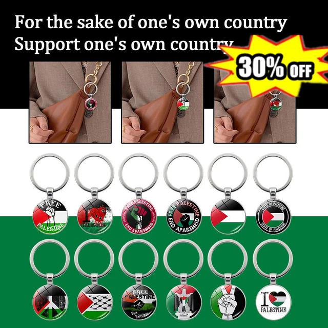 1PC Palestinian Flag Keyring, New Palestine Keychain Bag Pendant Accessories