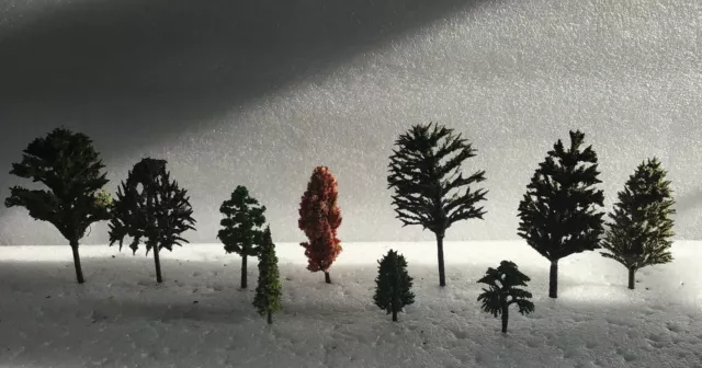 OO/HO Scale   Set Of 10 Trees , Forest Model Railway Mix Tree Types (Sun8)