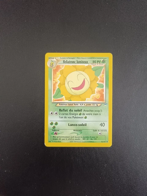 Carte Pokémon Heliatronc Lumineux 72/105 Commune Neo Destiny Wizards FR EXC