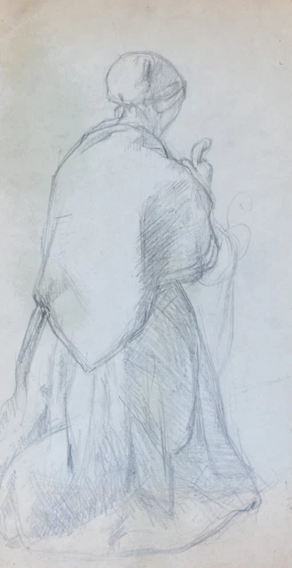 Dessin Original Au Fusain – Pierre Henri Vaillant (1878-1939) – Académique, Avec Déchirure