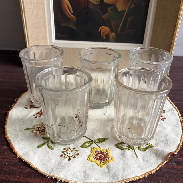 Lot De 6 Pots à Confiture Vintage Arcoroc - Verre Vert - 500 Ml - Made In France