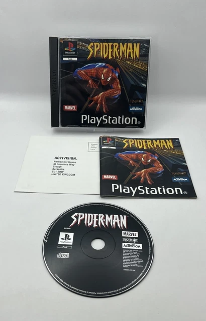 SPIDERMAN PS1 SONY PlayStation Complete with Manual VGC PAL CIB Black ...