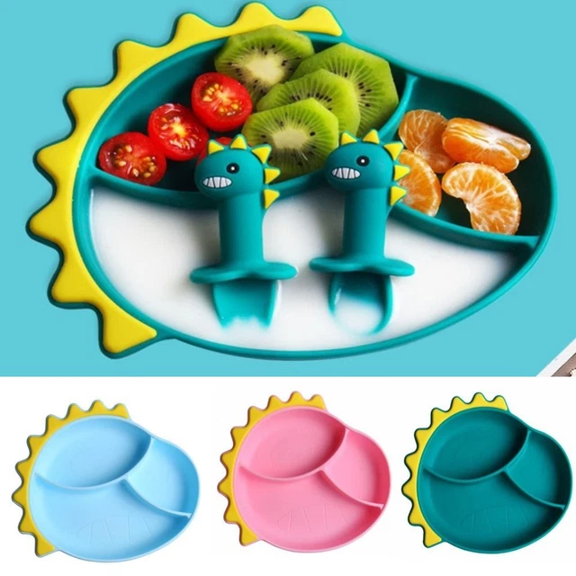 Toddlers Placemat Silicone Plate Food Tray Children Suction Plate Storage Tray