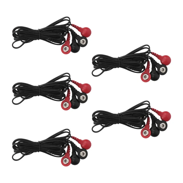 5pcs Tens Remplacement Fils De Plomb 4 Snap 4.6ft 2.5mm Traitement Méridien TENS