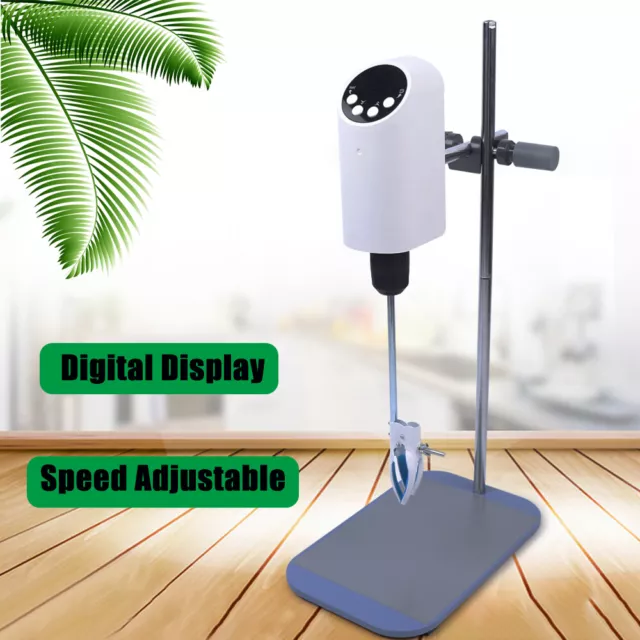 80W Digital Electric Overhead Stirrer Lab Agitator Homogenizer Adjustable Speed