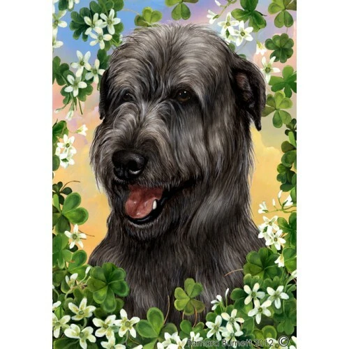 Clover House Flag - Black Irish Wolfhound 31164
