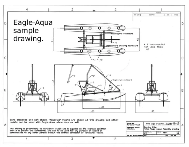 Eagle-Aqua weight-shift aircraft chassis plans (experimental or ultralight)