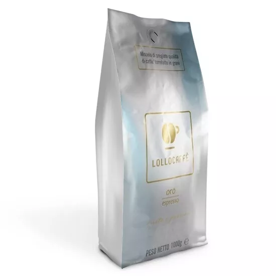 1 Kg Busta Confezione Caffe' Lollo In Grani Chicchi Oro Espresso Vending