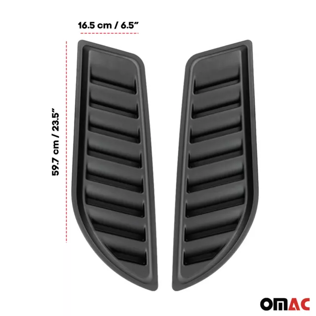 Hood Scoop Vent Air Flow Intake for RAM 1500 2012-2018 Black 2 Pcs 3