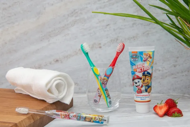 Paw Patrol Flashing Toothbrush & Strawbeery Toothpaste Kids Oral Care Childrens