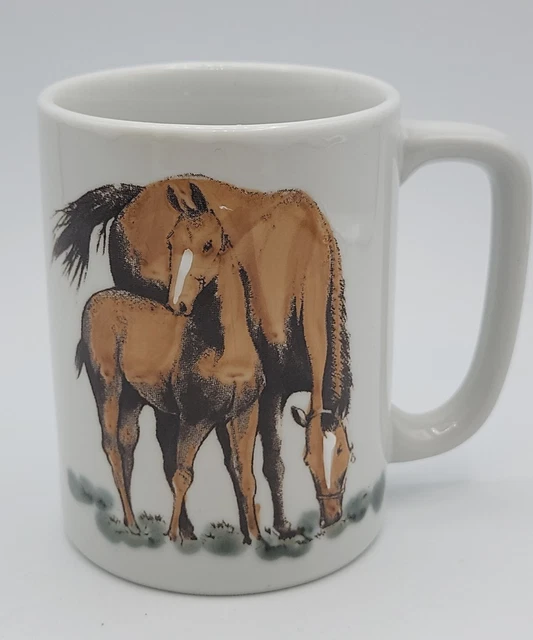 Otagiri Horse Mare Foal Pair Ceramic Coffee Mug Darren J Cook 8oz Cup