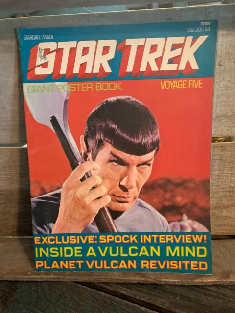1977 Star Trek Giant Poster Book Voyage Five Spock Playing Instrument Poster