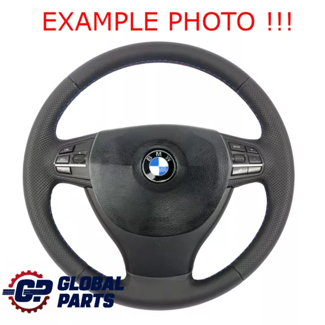 BMW F01 F02 F07 GT F10 F11 NUEVO Volante De cuero negro M-tricolored Hilos