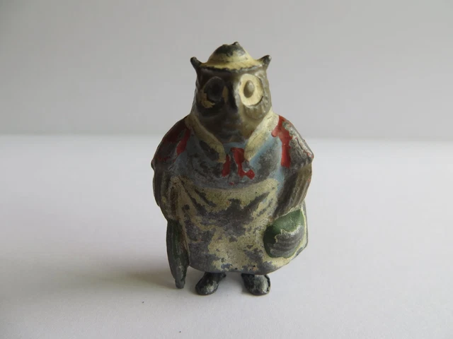 Figurine Vintage Britains Cadburys Coco Cub Granny Owl En Plomb - Années 30