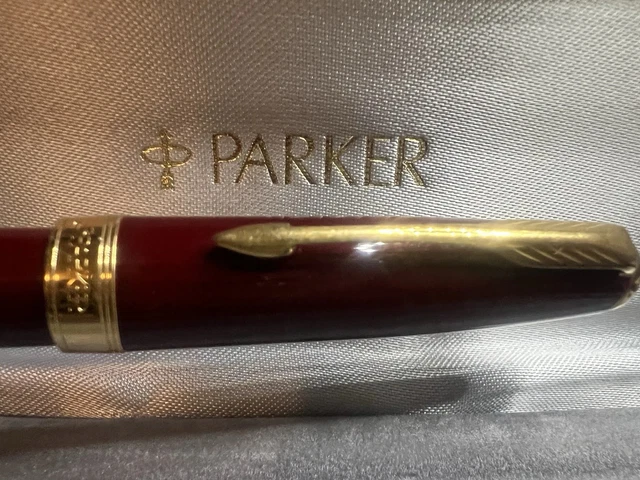 Stylo Plume Parker 35 Grains D'Orge - Plaque Argent, Plume Or 18K - Vintage Occasion