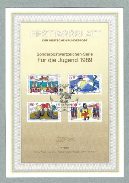 ETB, Deutsche Bundespost Berlin, Ersttagsblatt 6/1989 - Für die Jugend 1989