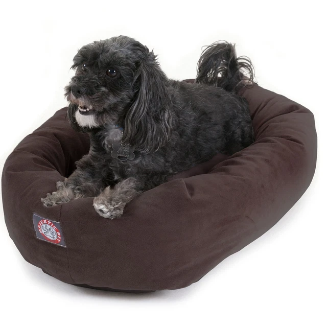 Majestic Pet | Suede Bagel Pet Bed For Dogs, Chocolate, Small