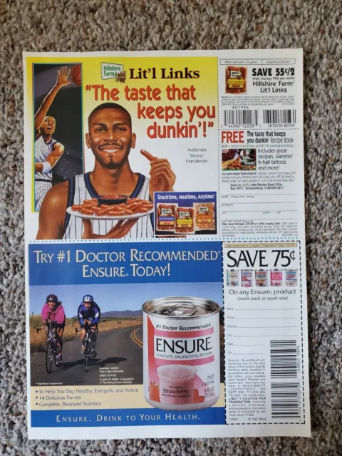 Vintage Penny Hardaway Hillshire Farms Newspaper Coupon Ad from 1997 Nice!