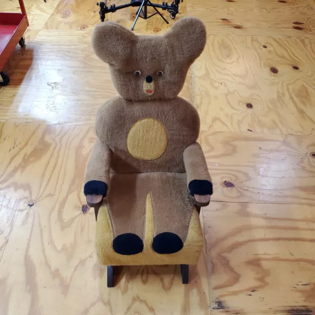 VINTAGE MID CENTURY Bubba Bear Childrens Rocking Chair Plush GREAT