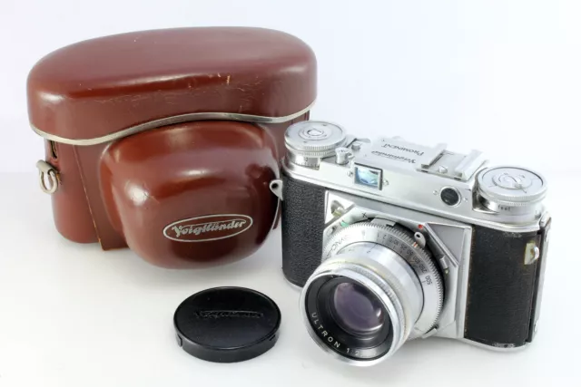 Voigtlander Prominent I with Ultron 50mm F2 Lens and Case. Good Condition