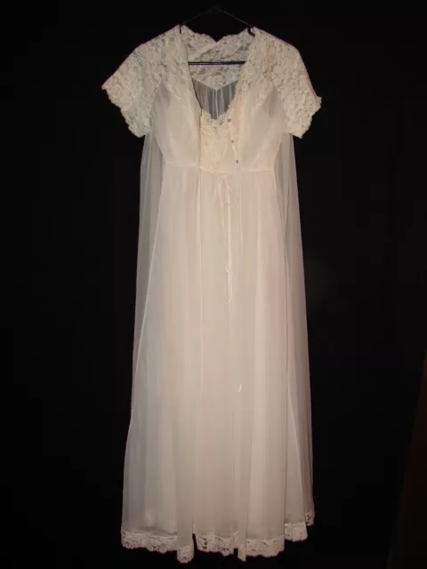 VINTAGE SHADOWLINE NIGHTGOWN /Robe Sheer Peignoir Set Gown and Robe Set ...