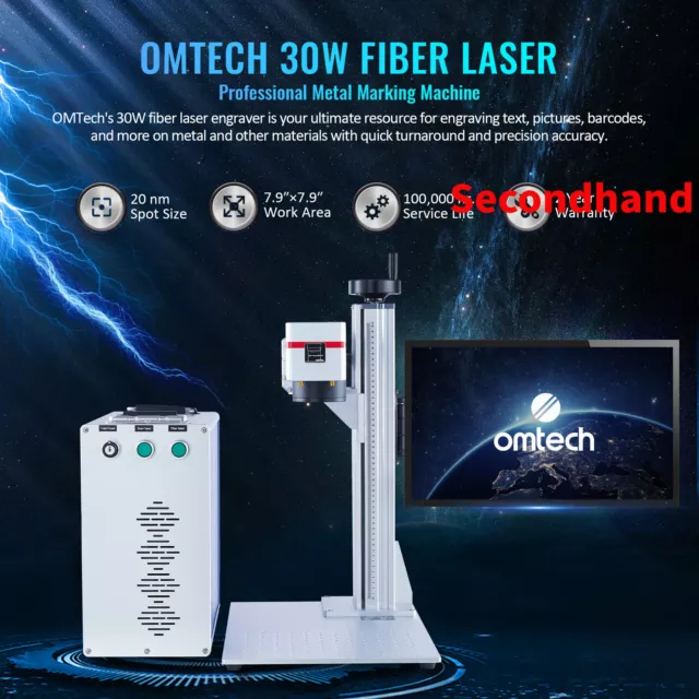 Secondhand 30W 7.9"x 7.9" Fiber Laser Marking for Metal Engraver