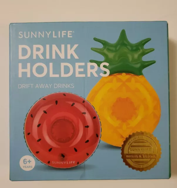 FLOATING DRINK HOLDERS  PINEAPPLE WATERMELON 1/Each FLOATIES FOR DRINKS IN POOL