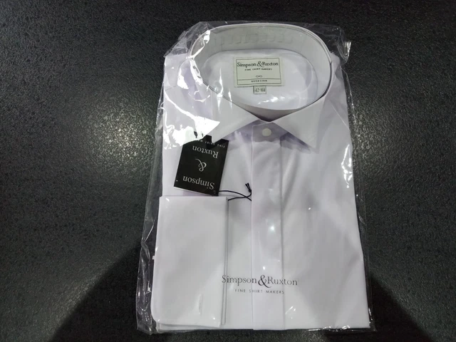 Camicia smoking simpson & ruxton bianca 42/16 1/2