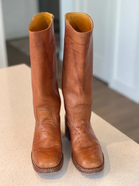 Frye Boots Campus 14l, Size 6.5, Chestnut Leather, Excellent Condition