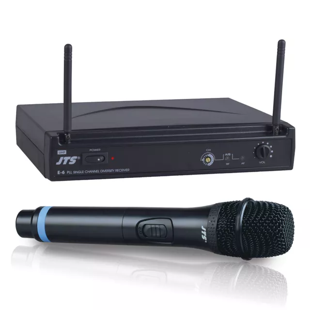 JTS E-6 UHF Wireless Handheld Microphone Church PA DJ Disco Karaoke Sound System