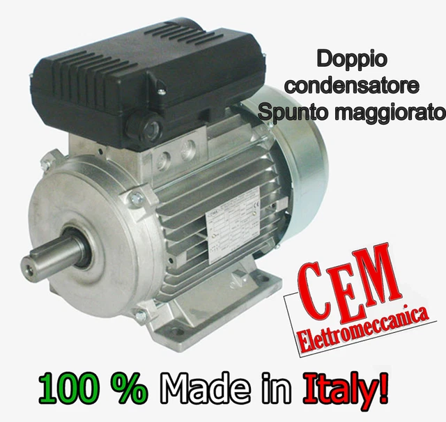 MOTORE ELETTRICO MONOFASE 2,5 HP 1,8 KW 2,5 CV 2800 Giri Per Sega - Foto 9