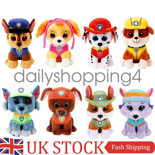 TY BEANIE BOOS Paw Patrol Plush Soft Toys Skye Everest Kids Teddies