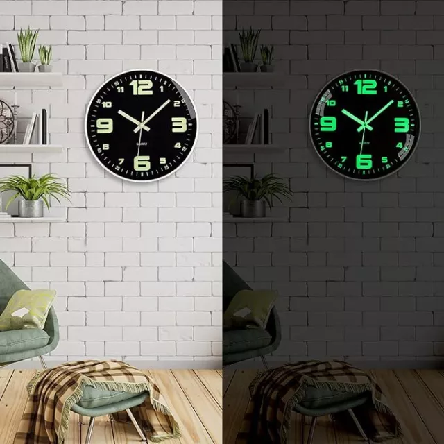 30CM Large Luminous Wall Clocks Glow In The Dark Silent Digital Clock Home Decor