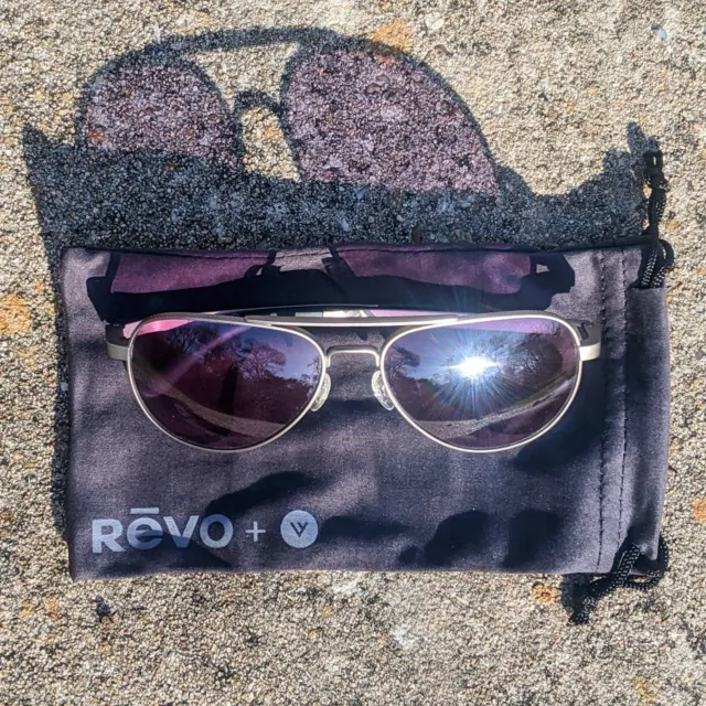 New Revo ZiFi aviator sunglasses lavender & gunmetal ITALY RB 1000 BLV 58-16-140